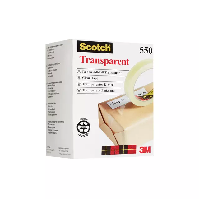 Een Plakband Scotch 550 19mmx66m transparant koop je bij EconOffice