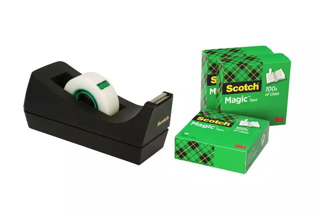 Een Plakbandhouder Scotch C38 zwart + 4rol magic tape 19mmx33m koop je bij L&N Partners voor Partners B.V.