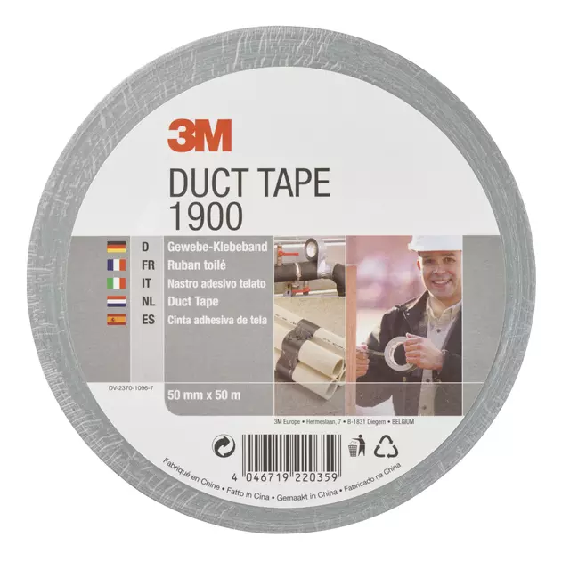 Een Plakband 3M 1900 Duct Tape 50mmx50m zilver koop je bij Kantoorvakhandel van der Heijde