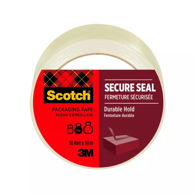 Een Verpakkingstape Scotch Secure Seal 50mmx50m transparant koop je bij Van Hoye Kantoor BV