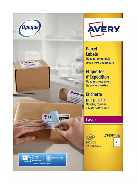 Een Etiket Avery L7165B-100 99.1x67.7mm blockout 800stuks koop je bij Kantoorvakhandel van der Heijde