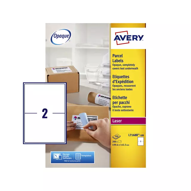 Een Etiket Avery L7168B-100 199.6x143.5mm blockout 200stuks koop je bij Kantoorvakhandel van der Heijde