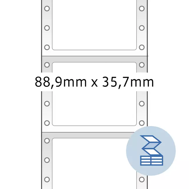 Een Etiket HERMA 8161 88.9x35.7mm 1-baans wit 2000stuks koop je bij KantoorProfi België BV