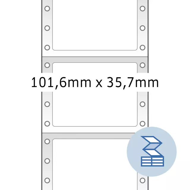 Een Etiket HERMA 8212 101.6x35.7mm 1-baans wit 4000stuks koop je bij KantoorProfi België BV