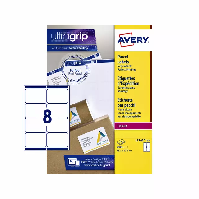 Een Etiket Avery L7165-250 99.1x67.7mm 2000stuks wit koop je bij EconOffice