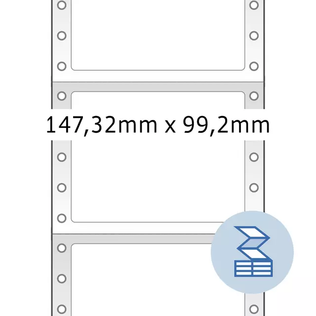 Een Etiket HERMA 8292 147.3x99.2mm 1-baans wit 3000stuks koop je bij KantoorProfi België BV
