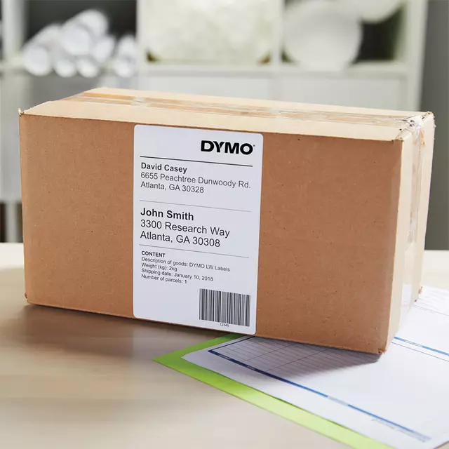 Een Etiket Dymo LabelWriter 5XL verzendlabel 104x159mm 1 rol á 220 stuks wit koop je bij Van Hoye Kantoor BV