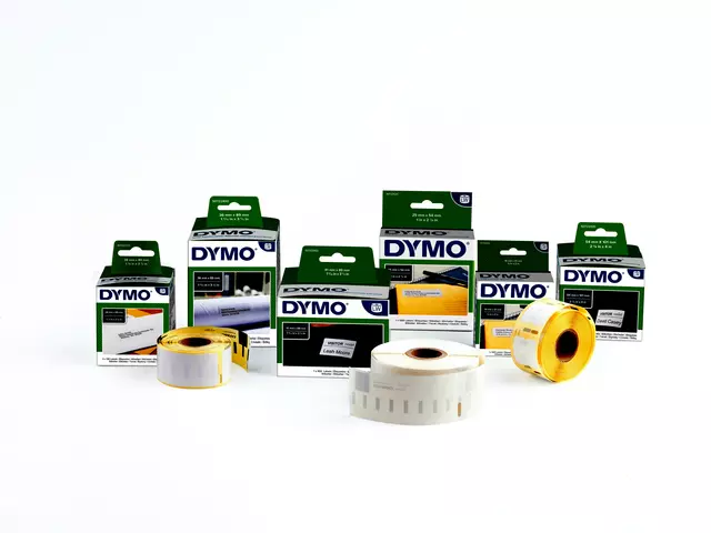 Een Labeltape Dymo LabelManager D1 polyester 12mm zwart op wit 10 stuks koop je bij KantoorProfi België BV