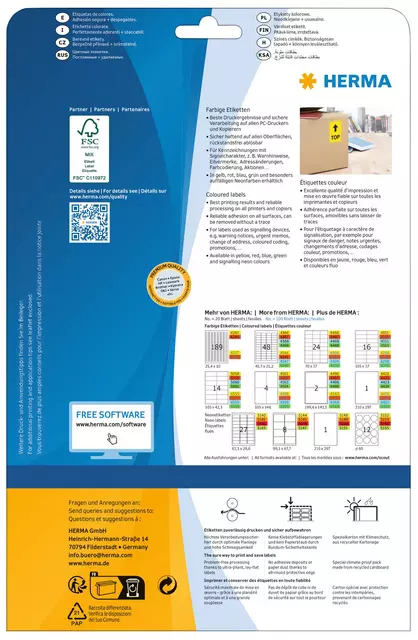 Een Etiket HERMA 5061 105x42.3mm verwijderbaar groen 280stuks koop je bij L&N Partners voor Partners B.V.