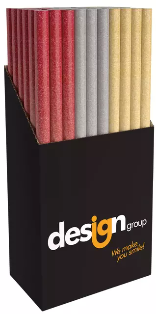 Een Inpakpapier Design Group glitter uni 150x70cm assorti koop je bij L&N Partners voor Partners B.V.