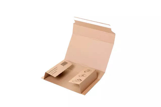 Een Wikkelverpakking IEZZY A5 met zelfklevende strip bruin koop je bij Van Leeuwen Boeken- en kantoorartikelen