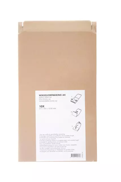 Een Wikkelverpakking IEZZY A4 met zelfklevende strip bruin koop je bij Van Leeuwen Boeken- en kantoorartikelen