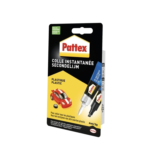 Een Secondelijm Pattex all plastic tube 2 gram op blister koop je bij Omnia 4 Office