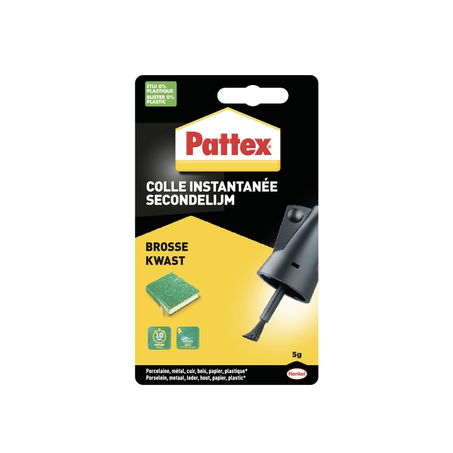 Een Secondelijm Pattex met kwast flacon 5 gram op blister koop je bij KantoorProfi België BV