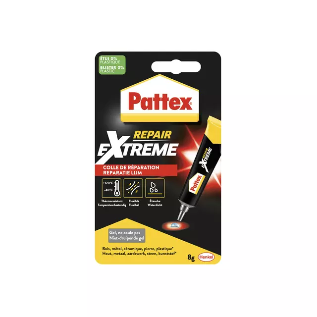 Een Alleslijm Pattex Repair Extreme tube 8 gram op blister koop je bij KantoorProfi België BV