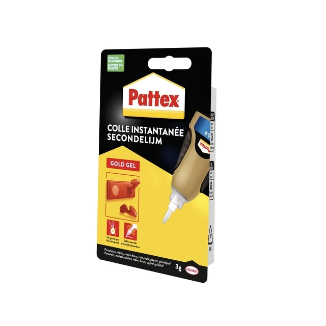 Een Secondelijm Pattex Gold GEL tube 3 gram op blister koop je bij Dillen BV