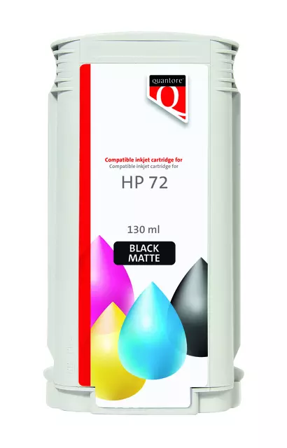 Een Inktcartridge Quantore alternatief tbv HP 72 C9403A mat zwart koop je bij Kantoorvakhandel van der Heijde