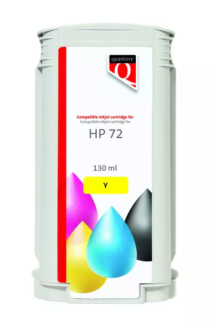 Een Inktcartridge Quantore alternatief tbv HP 72 C9373A geel koop je bij Van Hoye Kantoor BV