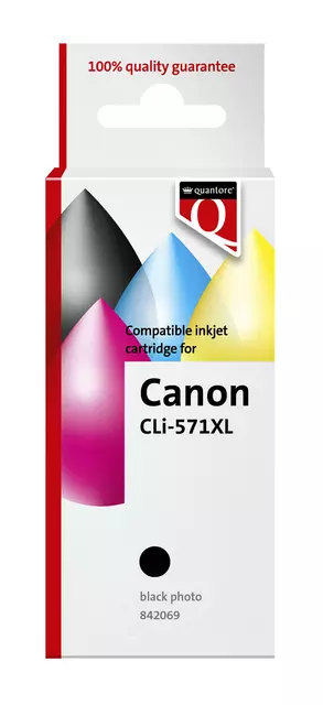 Een Inktcartridge Quantore alternatief tbv Canon CLI-571XL zwart koop je bij Van Hoye Kantoor BV