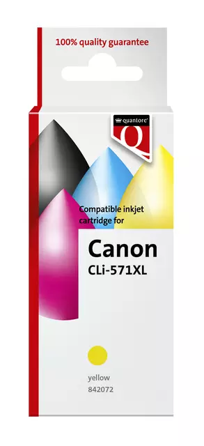 Een Inktcartridge Quantore alternatief tbv Canon CLI-571XL geel koop je bij Van Hoye Kantoor BV