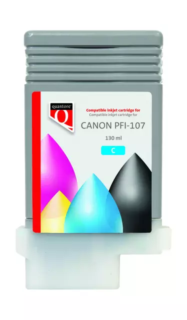 Een Inktcartridge Quantore alternatief tbv Canon PFI-107 blauw koop je bij Van Hoye Kantoor BV