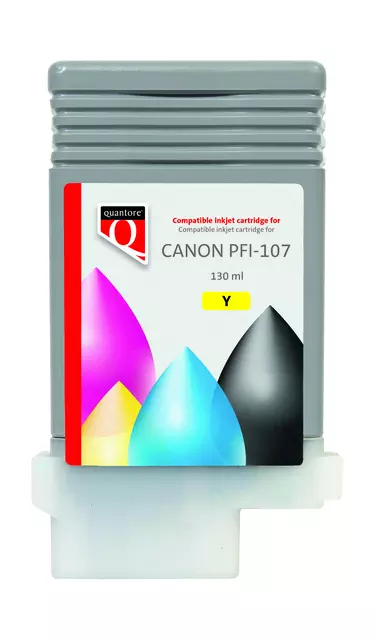 Een Inktcartridge Quantore alternatief tbv Canon PFI-107 geel koop je bij Van Hoye Kantoor BV