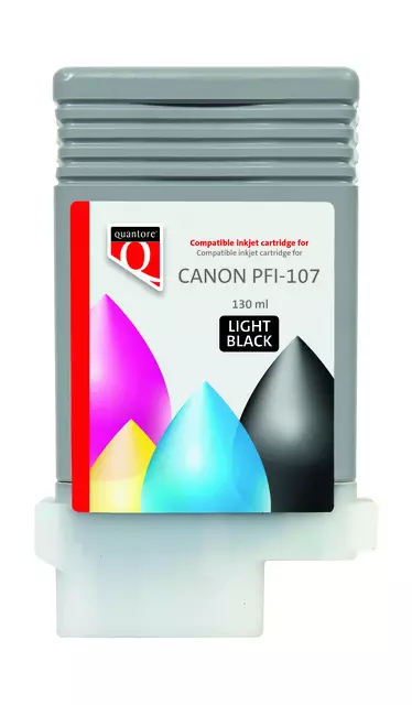 Een Inktcartridge Quantore alternatief tbv Canon PFI-107 licht zwart koop je bij Van Hoye Kantoor BV