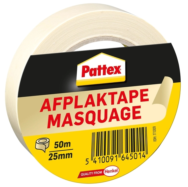 Een Afplaktape Pattex 25mmx50m creme koop je bij Goedkope Kantoorbenodigdheden