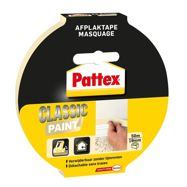 Een Afplaktape Pattex Classic 19mmx50m creme koop je bij Omnia 4 Office