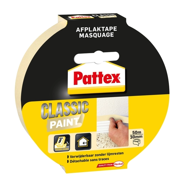 Een Afplaktape Pattex Classic 30mmx50m creme koop je bij Buro De Peuter