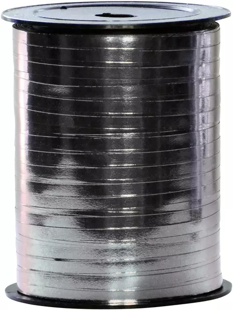 Een Polyband Haza 250mx5mm metallic zilver koop je bij Van Leeuwen Boeken- en kantoorartikelen