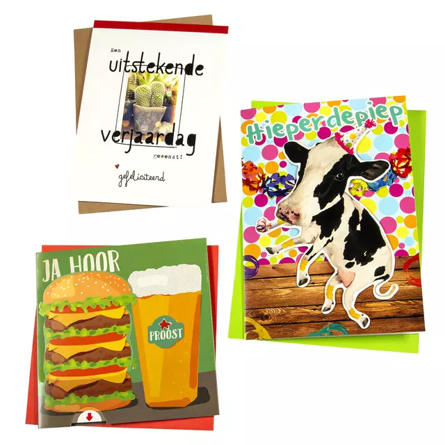 Een Wenskaart Paperclip navulset verjaardag humor 12 kaarten koop je bij MV Kantoortechniek B.V.