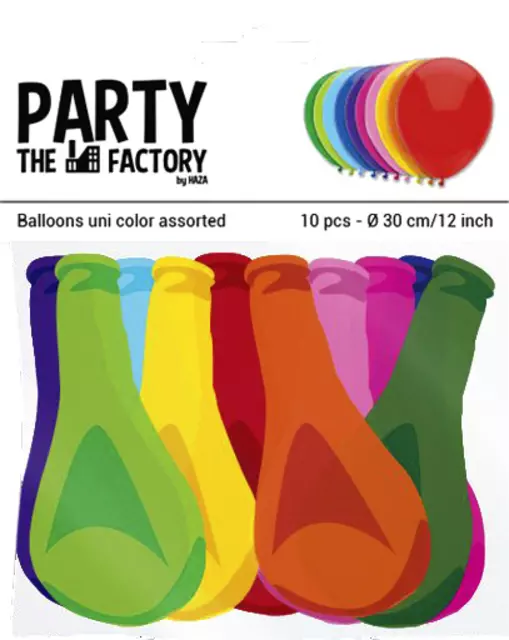 Een Ballon Haza uni 30cm 10 stuks assorti koop je bij Goedkope Kantoorbenodigdheden