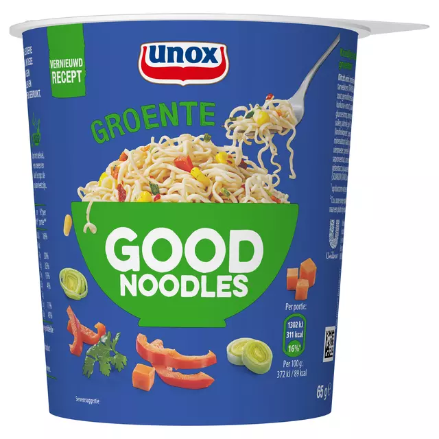 Een Good Noodles Unox groenten cup koop je bij Van Leeuwen Boeken- en kantoorartikelen