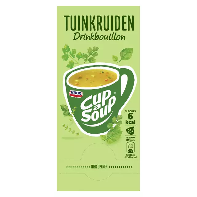 Een Cup-a-Soup Unox heldere bouillon tuinkruiden 175ml koop je bij Totaal Kantoor Goeree