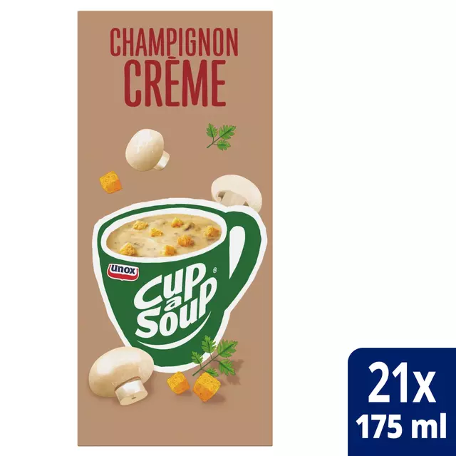 Een Cup-a-Soup Unox champignon crème 175ml koop je bij MV Kantoortechniek B.V.