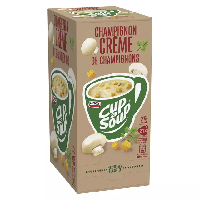 Een Cup-a-Soup Unox champignon crème 175ml koop je bij Van Hoye Kantoor BV