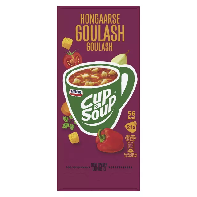 Een Cup-a-Soup Unox Hongaarse goulash 175ml koop je bij KantoorProfi België BV