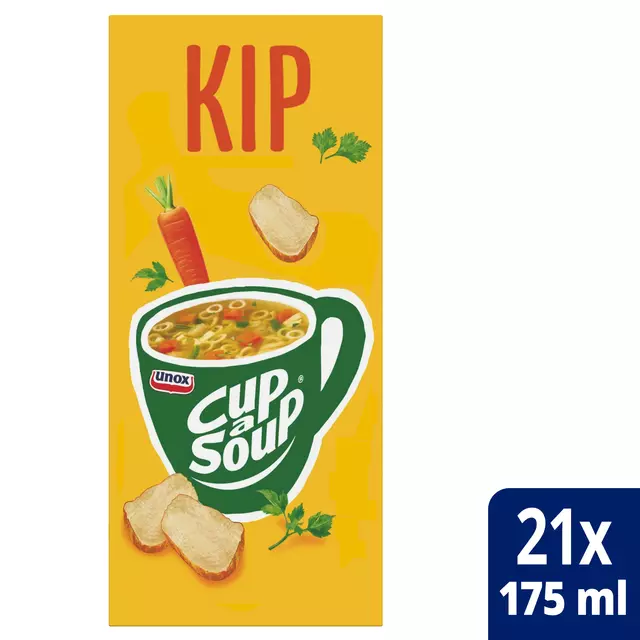 Een Cup-a-Soup Unox kip 175ml koop je bij MV Kantoortechniek B.V.