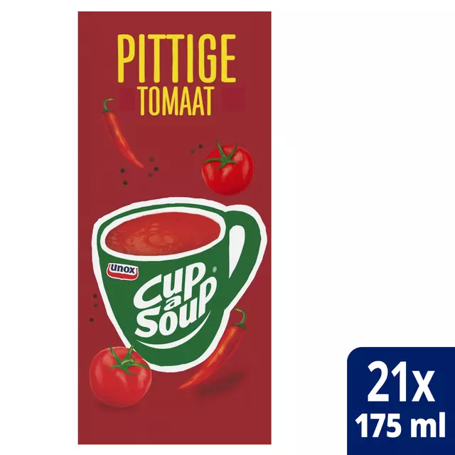 Een Cup-a-Soup Unox pittige tomaat 175ml koop je bij Van Hoye Kantoor BV