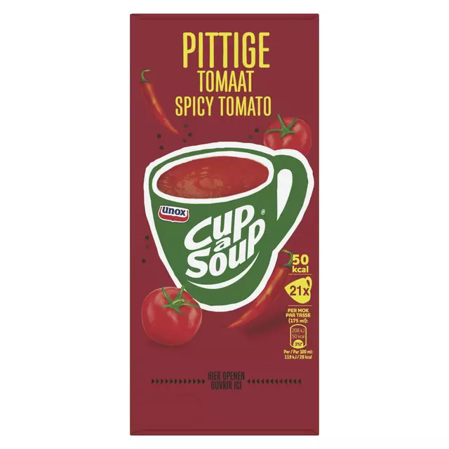 Een Cup-a-Soup Unox pittige tomaat 175ml koop je bij QuickOffice BV