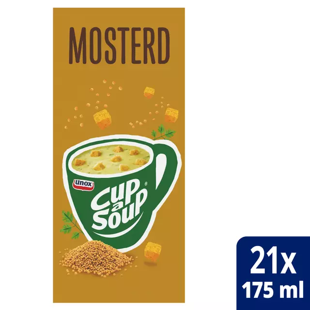 Een Cup-a-Soup Unox mosterd 175ml koop je bij MV Kantoortechniek B.V.
