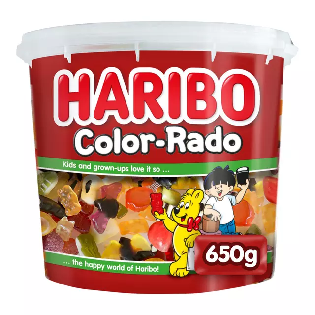 Een Snoep Haribo Color-Rado 650 gram koop je bij MV Kantoortechniek B.V.