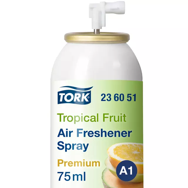 Een Luchtverfrisser Tork A1 spray met tropische fruitgeur 75ml 236051 koop je bij Goedkope Kantoorbenodigdheden