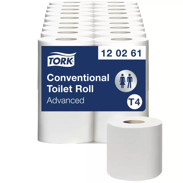 Een Toiletpapier Tork T4 advanced 2-laags 488 vel wit 120261 koop je bij Totaal Kantoor Goeree