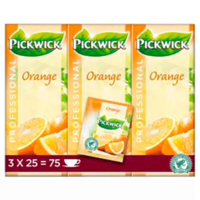 Een Thee Pickwick orange 25x1.5gr koop je bij MV Kantoortechniek B.V.