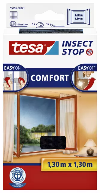 Een Insectenhor tesa® Insect Stop COMFORT raam 1,3x1,3m zwart koop je bij KantoorProfi België BV