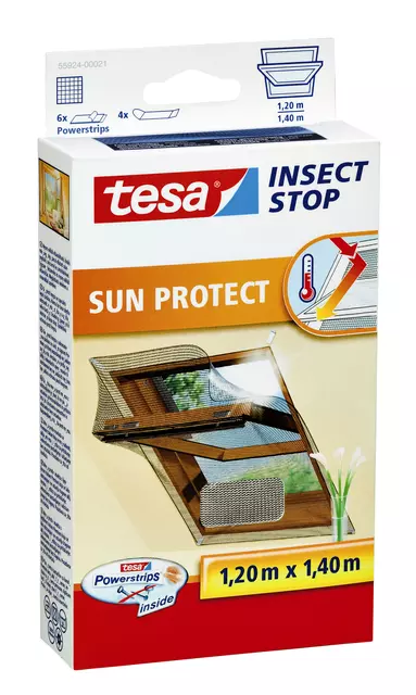 Een Insectenhor tesa® Insect Stop Klittenband voor dakramen 1,2x1,4m antraciet koop je bij KantoorProfi België BV
