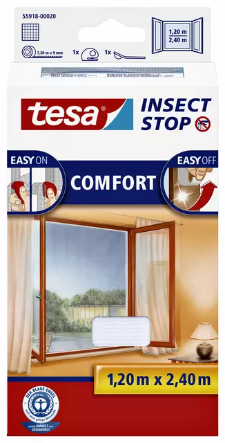 Een Insectenhor tesa® Insect Stop COMFORT buitendraaiende ramen 1,2x2,4m wit koop je bij KantoorProfi België BV