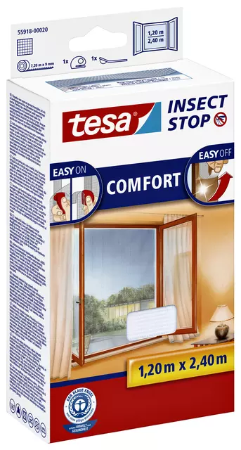 Een Insectenhor tesa® Insect Stop COMFORT buitendraaiende ramen 1,2x2,4m wit koop je bij KantoorProfi België BV